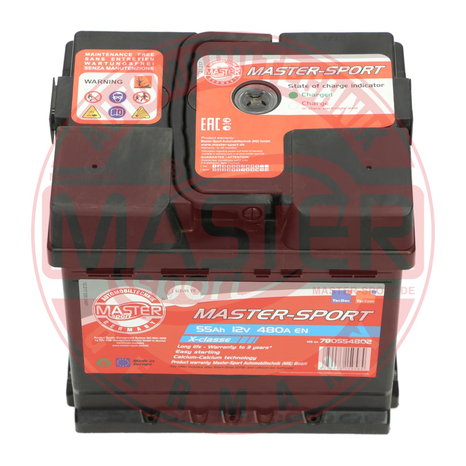 MASTER-SPORT GERMANY 780554802 Starter Battery for ABARTH ALFA ROMEO AUTOBIANCHI BMW CHEVROLET CHRYSLER CITROËN DACIA DAEWOO DOD
